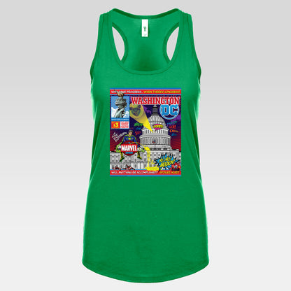 DK149: UnMARVELousington D.C. - Ladies Racerback Tank