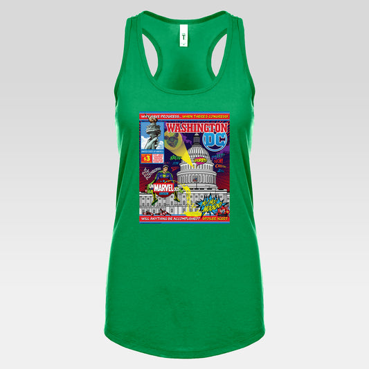 DK149: UnMARVELousington D.C. - Ladies Racerback Tank