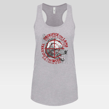 DK155: The Wolf of Sheepstreet - Ladies Racerback Tank