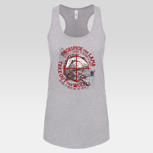 DK155: The Wolf of Sheepstreet - Ladies Racerback Tank