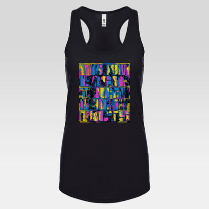 DK159: WTF! FTW! Facts! (CMYK Edition) - Ladies Racerback Tank
