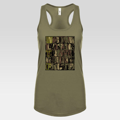DK159: WTF! FTW! Facts! (Camo Edition) - Ladies Racerback Tank