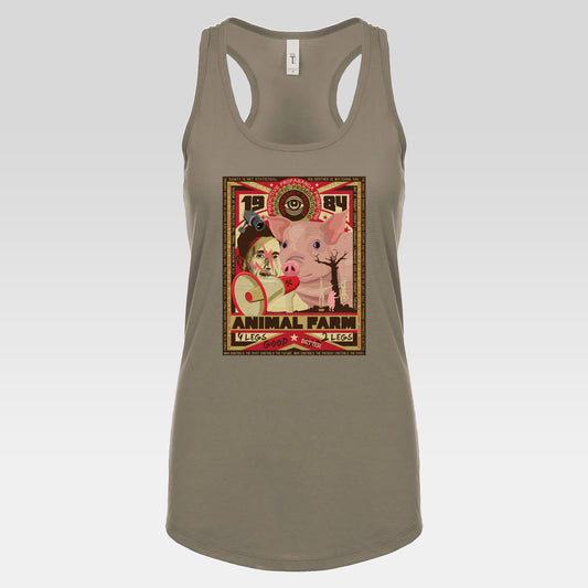 DK165: Oh Well Orwell (Propaganda Edition) - Ladies Racerback Tank