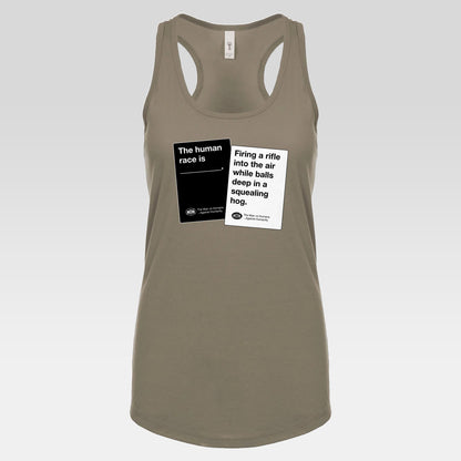 DK180: Humans Against Humanity (Squealing Hog Edition) - Ladies Racerback Tank