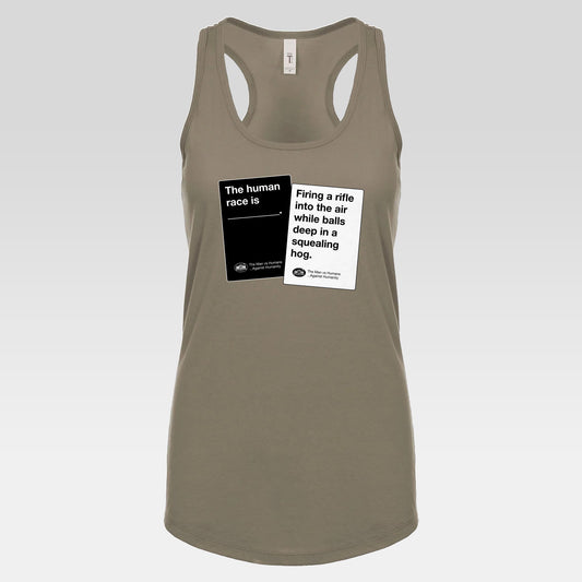 DK180: Humans Against Humanity (Squealing Hog Edition) - Ladies Racerback Tank