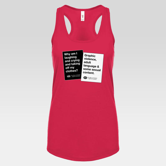 DK180: Humans Against Humanity (Viewer Rating Edition) - Ladies Racerback Tank