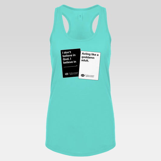 DK180: Humans Against Humanity (Adulting Edition) - Ladies Racerback Tank