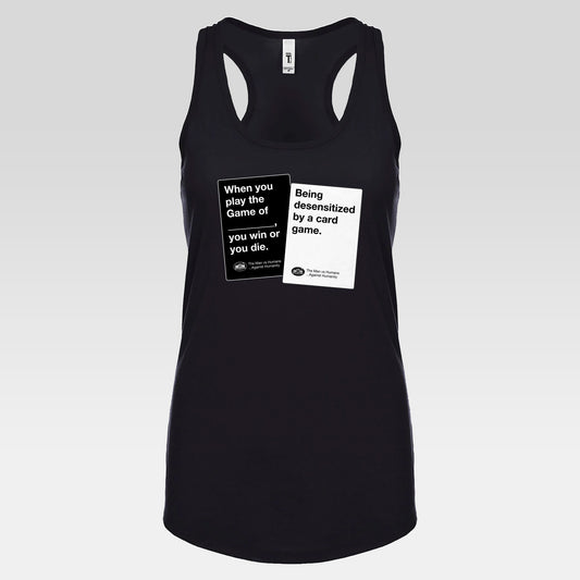 DK180: Humans Against Humanity (Desensitized Edition) - Ladies Racerback Tank