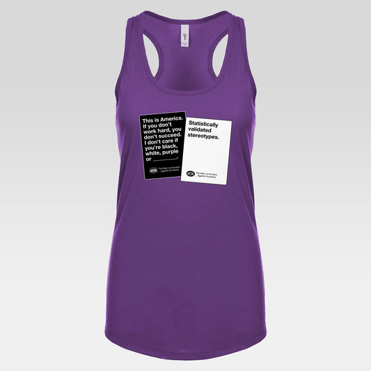DK180: Humans Against Humanity (Stereotypes Edition) - Ladies Racerback Tank