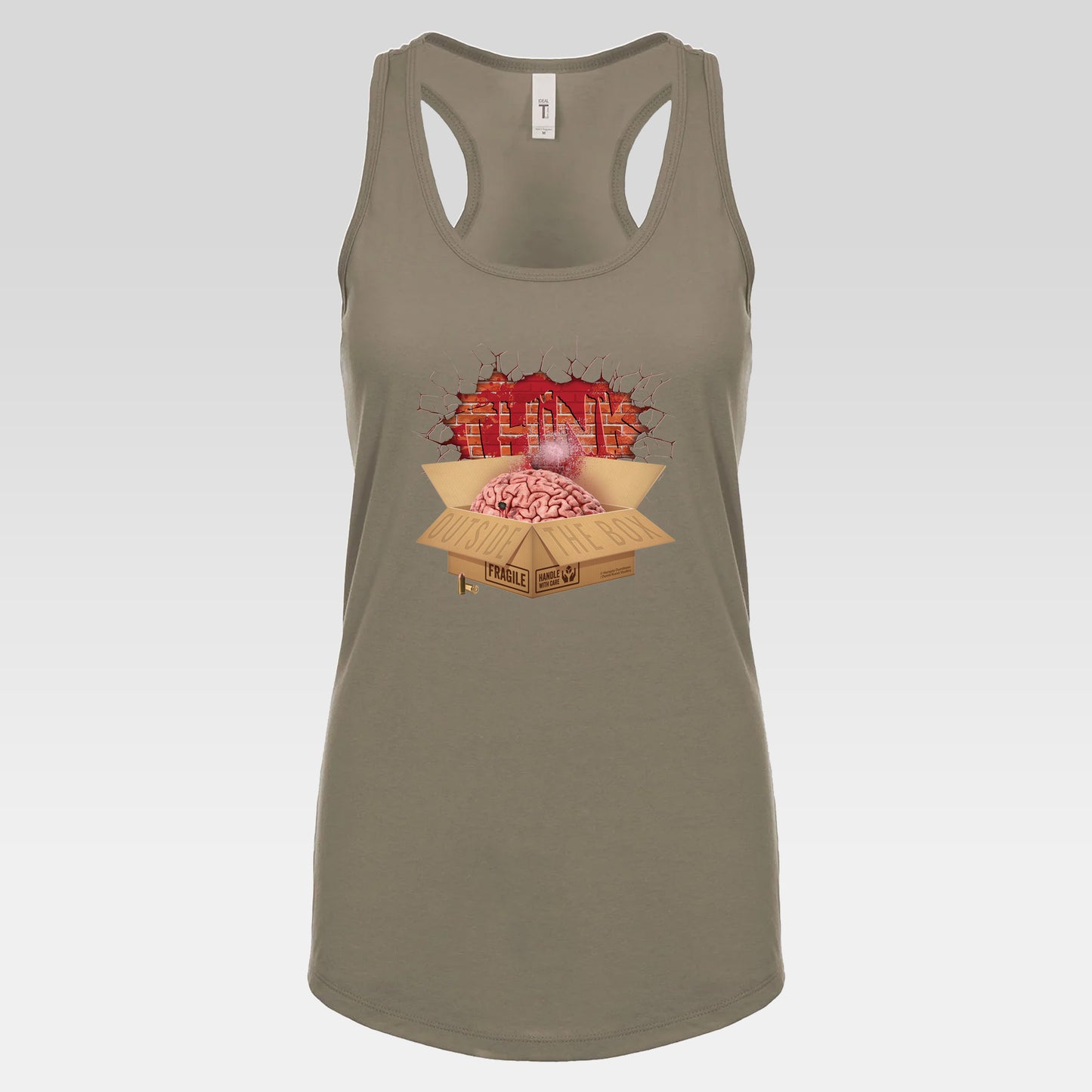 DK194: Think Outside The Box - Ladies Racerback Tank
