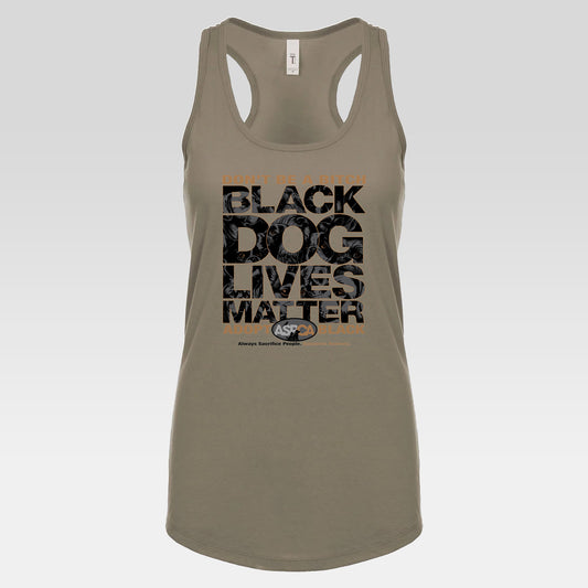 DK219: ASPCA (Black Dog Edition) - Ladies Raceback Tank