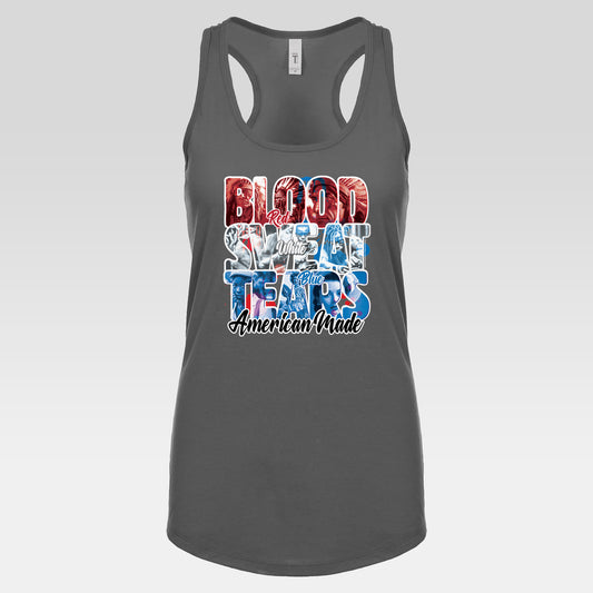 DK222: Blood Sweat Tears - Ladies Racerback Tank