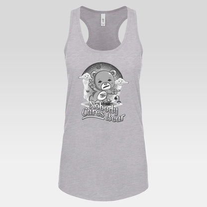 DK227: Nobody Cares Bear - Ladies Racerback Tank