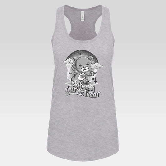 DK227: Nobody Cares Bear - Ladies Racerback Tank