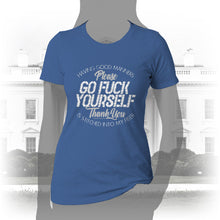 Load image into Gallery viewer, DK90: Please &amp; Thank You (Go Fuck Yourself) - Women&#39;s Short Sleeve
