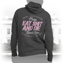 Load image into Gallery viewer, DK90: Please &amp; Thank You (Eat Shit and Die) - Unisex Pullover Hoodie
